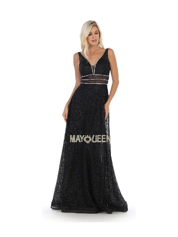 women's maternity dressesMay Queen MQ1623 - Ornate V-Neck Evening Dress