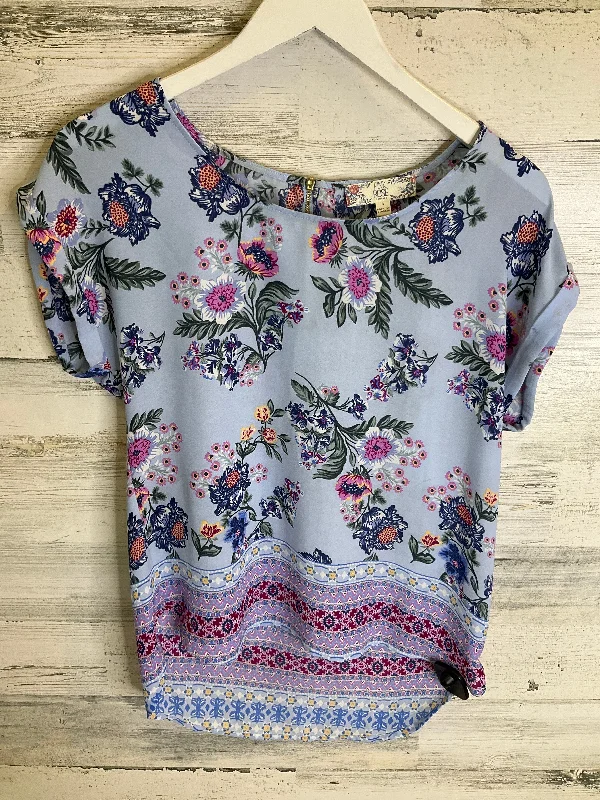 women's tops for cocktail partiesBlue Top Short Sleeve Knox Rose, Size S