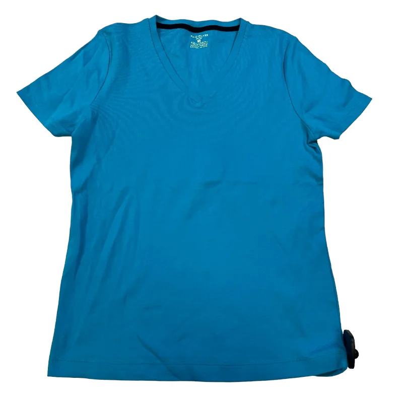 satin women's topsBlue Top Short Sleeve Basic Jones New York, Size S