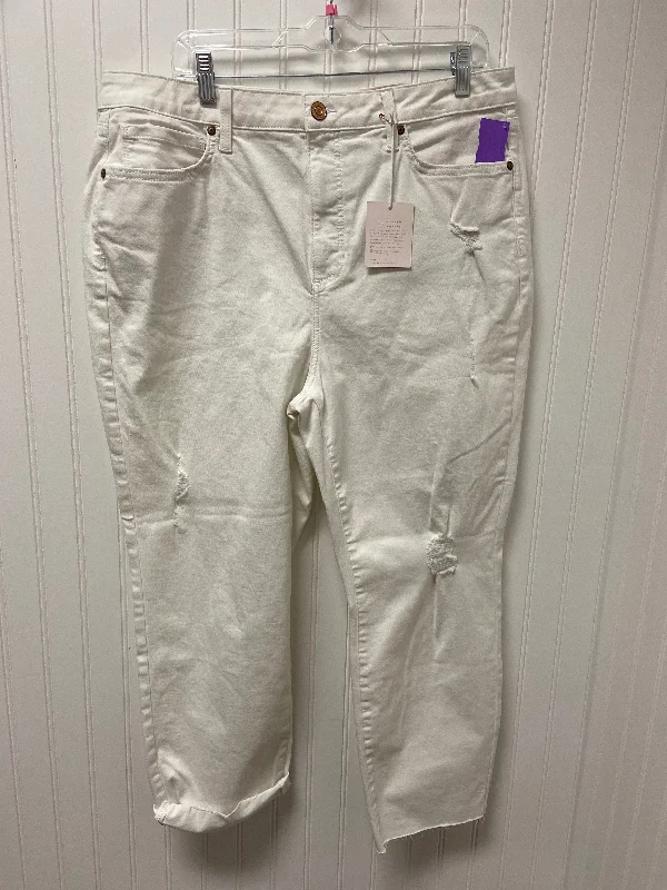 women's denim jeans for a night at the clubWhite Denim Jeans Straight Lc Lauren Conrad, Size 16