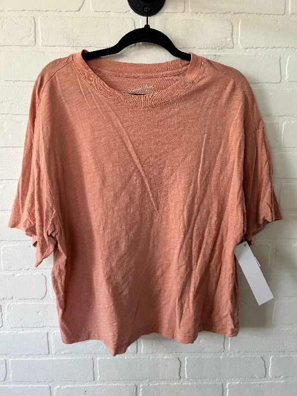 women's tops for smart casual looksOrange Top Short Sleeve Basic Universal Thread, Size Xl