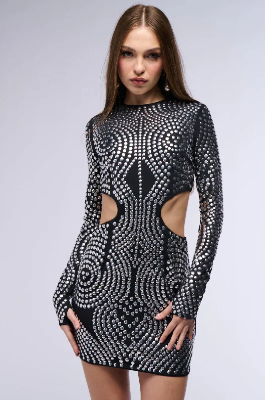 Glamour DressAUDRINA STUDDED CUTOUT MINI DRESS