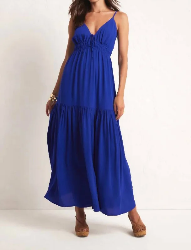 Satin DressLisbon Maxi Dress In Palace Blue