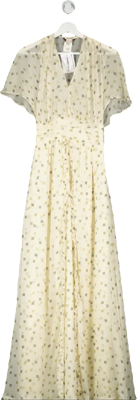 Zipper DressPaul & Joe Cream Silk Maxi Dress UK 8