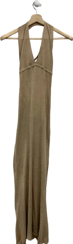 Neon DressBeige Knitted Sleeveless Maxi Dress