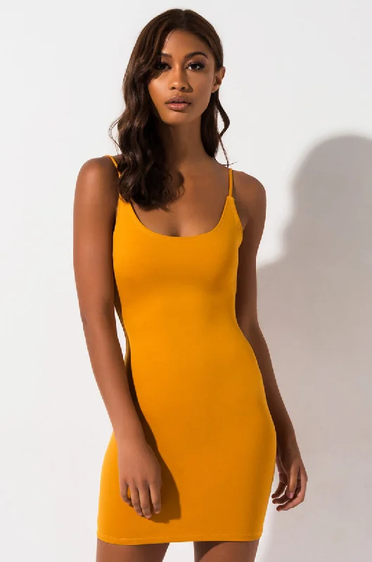 women's affordable dressesREYLA MINI BODYCON DRESS DARK YELLOW