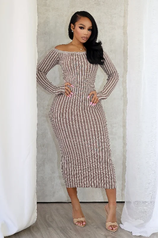 women's handmade dressesAbigail Two Tone Off Shoulder Midi Dress