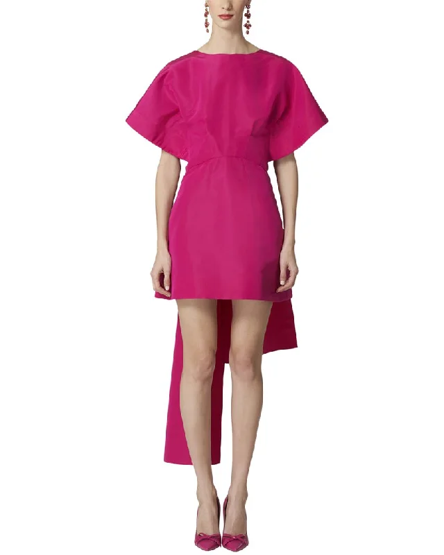 Tiered DressCarolina Herrera Wide Structured Silk A-Line Mini Dress