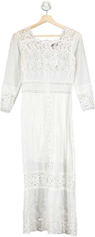 Casual DressTopshop White Lace Insert Maxi Dress UK 4