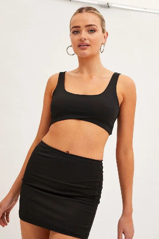 Black Bralette Double Layer