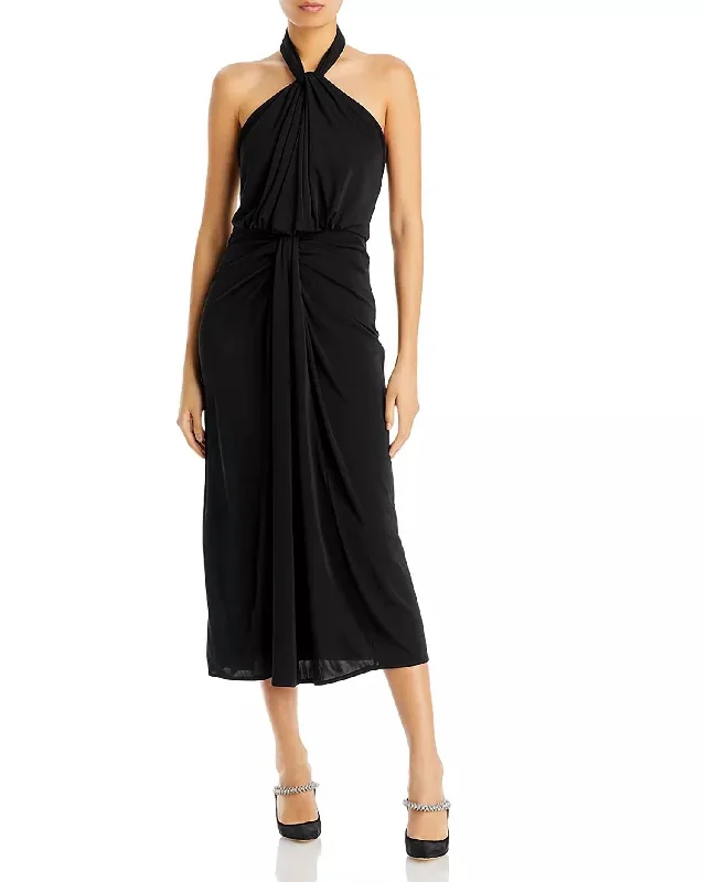 women's stylish dressesKaily Halter Maxi Dress In Black