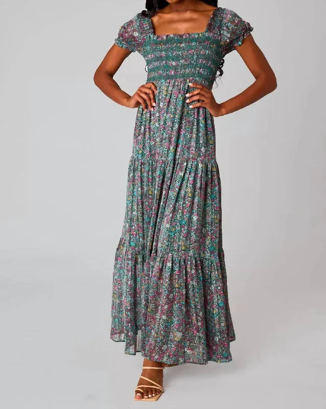 women's handmade dressesHattie Smocked Maxi Dress In Sycamore