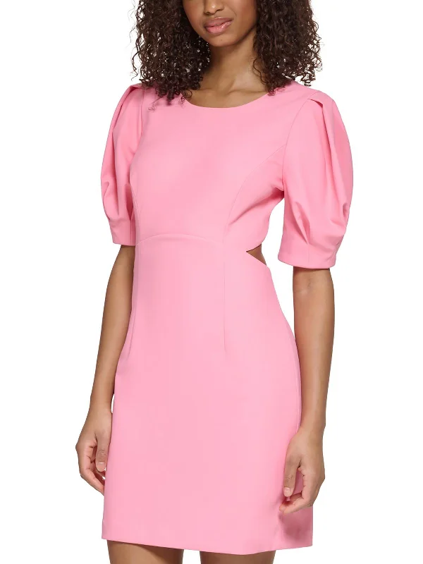 Off-The-Shoulder DressWomens Puff Sleeves Mini Sheath Dress