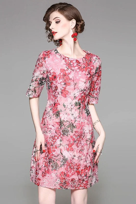 women's handmade dressesFloral Midi Dress W/ Cutout Detail