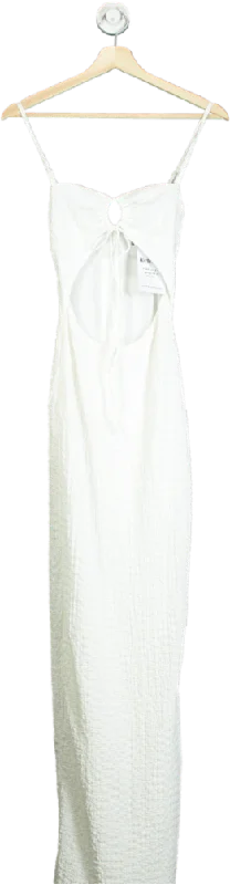 Custom DressWhite Fox White Cut-Out Maxi Dress UK XS