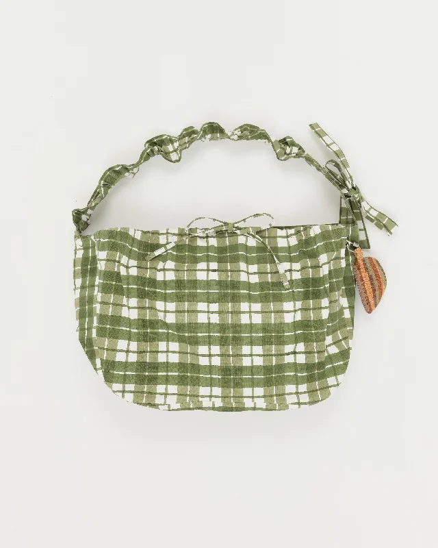 women's party shortsLarge Drawstring Port-All - Olive Check