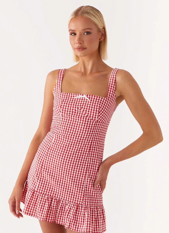 women's bespoke dressesHonesty Mini Dress - Red Gingham