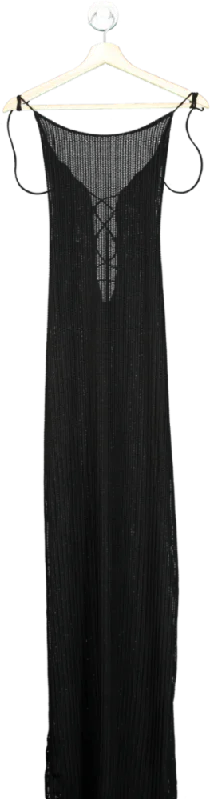 Formal DressWhite Fox Black Ribbed Maxi Dress UK M