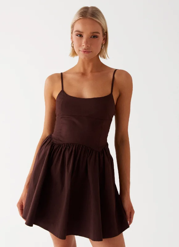 Petite DressTesoro Mio Mini Dress - Chocolate