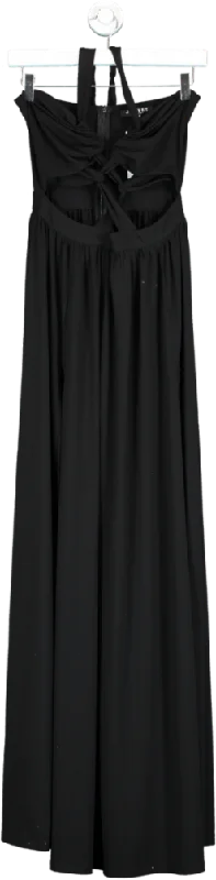 women's breathable dressesOeuvre Black Cut Out Maxi Dress UK 8