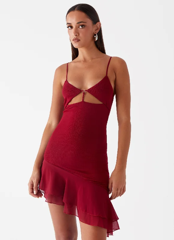 women's pear-shaped body dressesMallory Mini Dress - Cherry Red