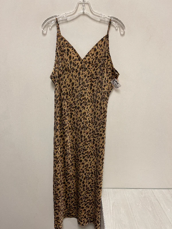 Plunging Neckline DressDress Casual Maxi By Time And Tru In Animal Print, Size: 2x