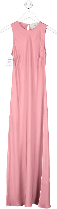 Denim DressAsceno Pink Silk Maxi Dress UK XS