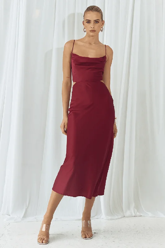 Bridesmaid DressCharissa Slip Dress - Wine