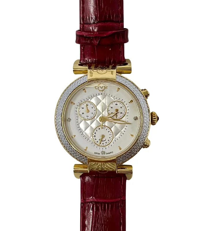 Plunging Neckline DressGevril GV2 Marsala Diamond Watch