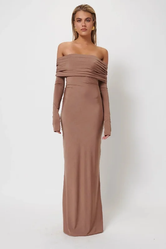 women's bell-sleeved dressesGwen Gown - Coffee