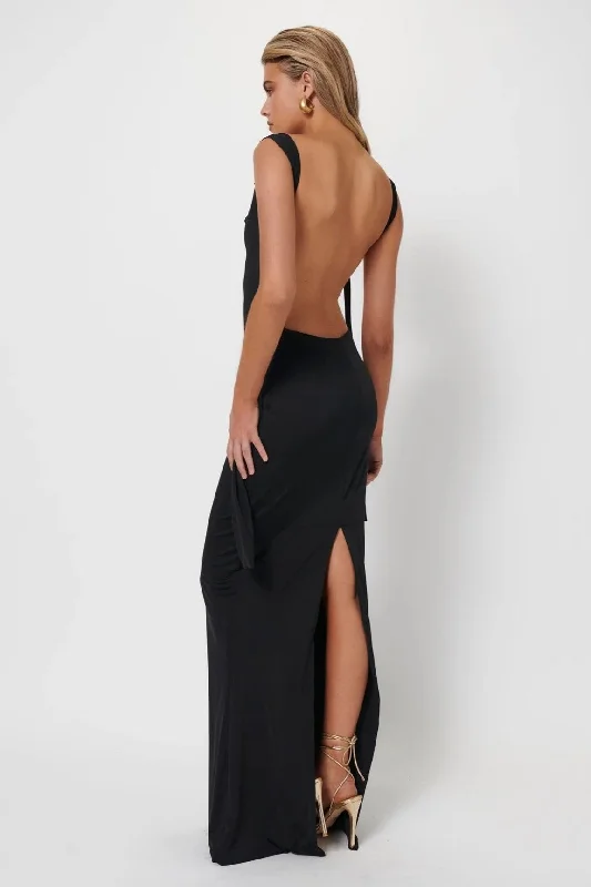 Leather DressHelena Gown - Black