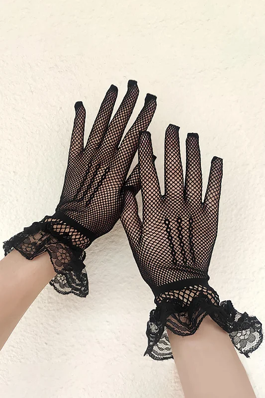 Halter DressLace Mesh Elastic Full-Finger Gloves