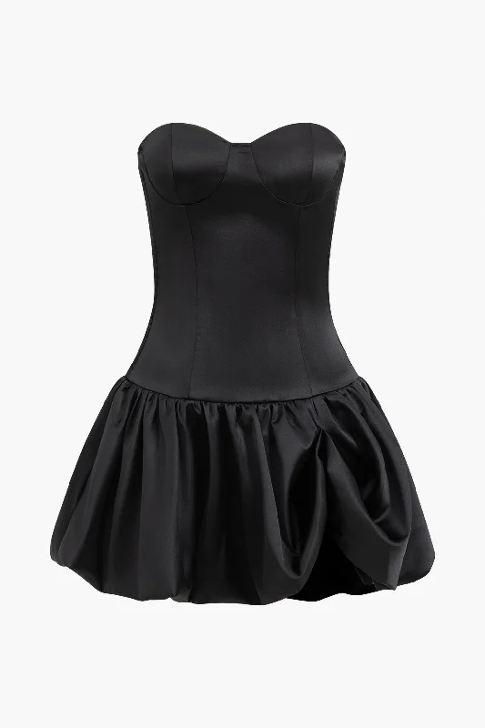 Empire DressStrapless Bubble Hem Corset Dress