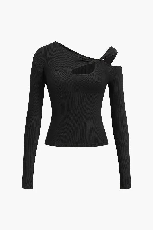 Shift DressCut Out Twist Knot Long-Sleeve Top