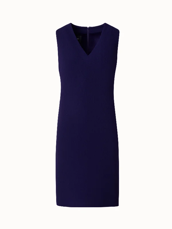 Sweetheart Neckline DressSheath Dress in Wool Crêpe Double-Face