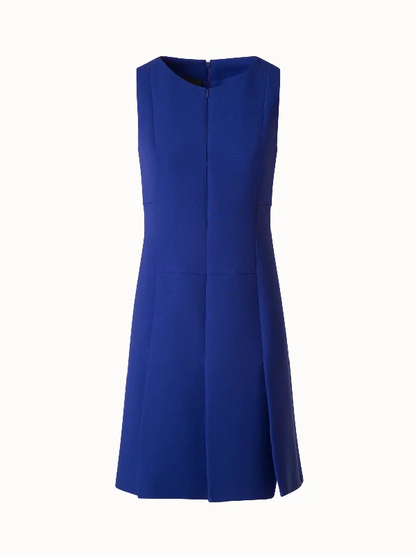 Beaded DressSheath Dress with Skirt in A-Line in Wool Double-Face