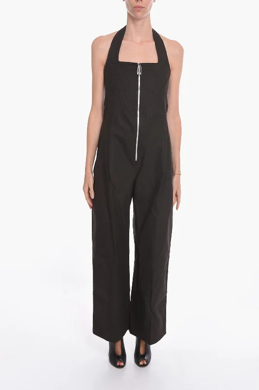 women's elegant jumpsuitsBottega Veneta SALON 01 Stretch-linen Halterneck Jumpsuit with Bodice