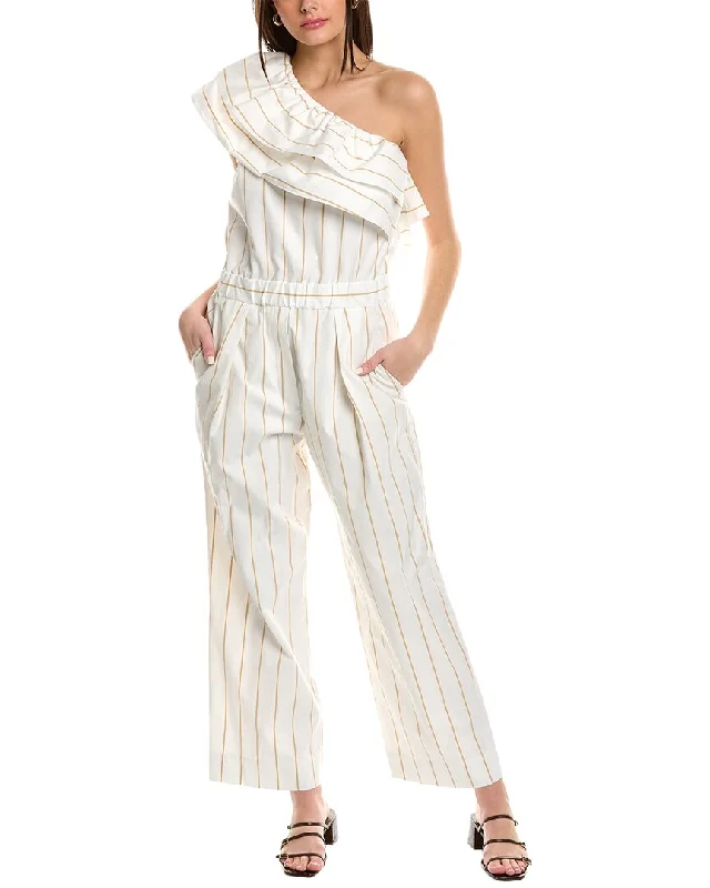 women's jumpsuits for beach outingsBrunello Cucinelli One-Shoulder Jumpsuit