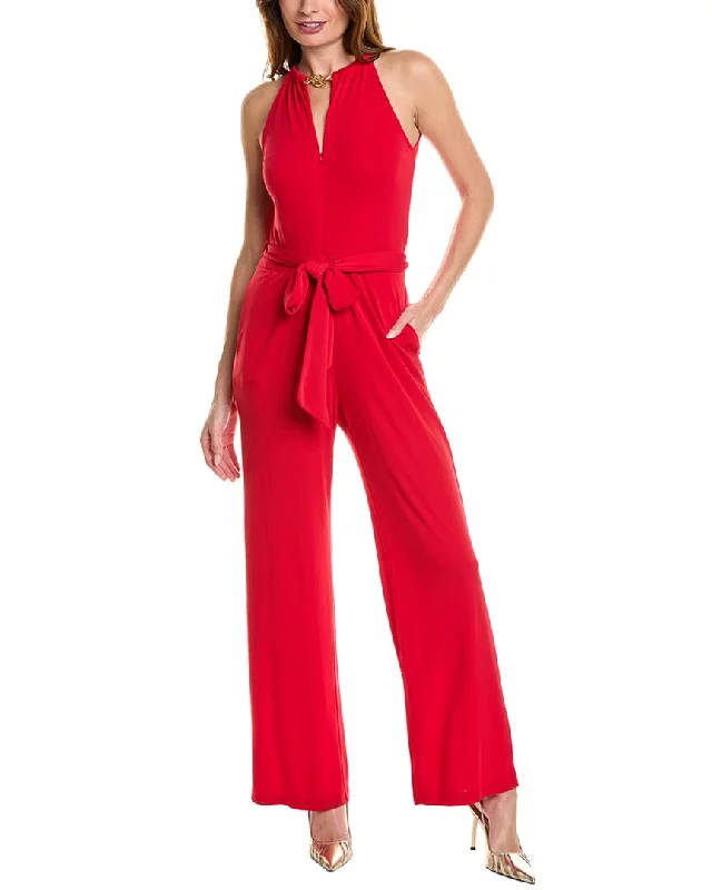 women's vintage jumpsuitsElie Tahari Chain Halter Jumpsuit