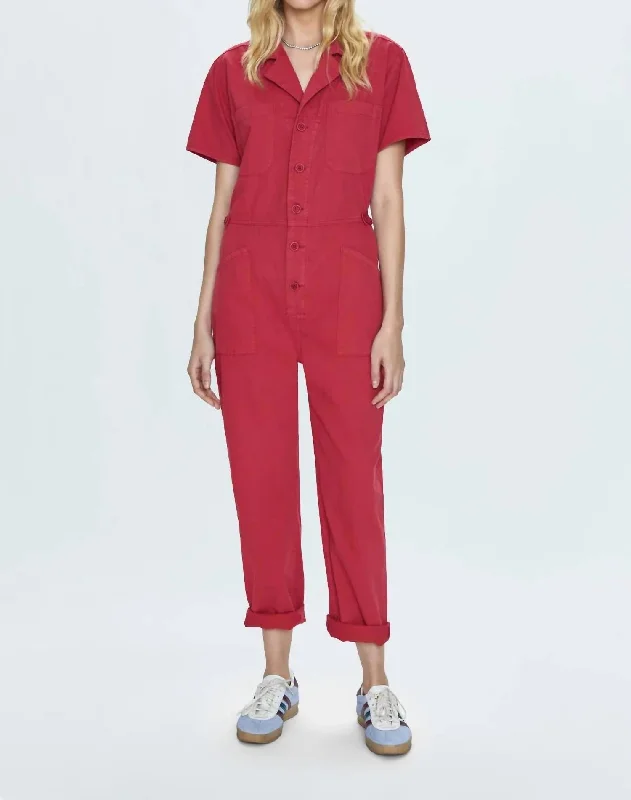 women's jumpsuits for business meetingsGrover Jumpsuit In Rouge