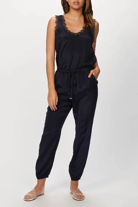 women's jumpsuits made of cottonJustina Jumpsuit In Navy