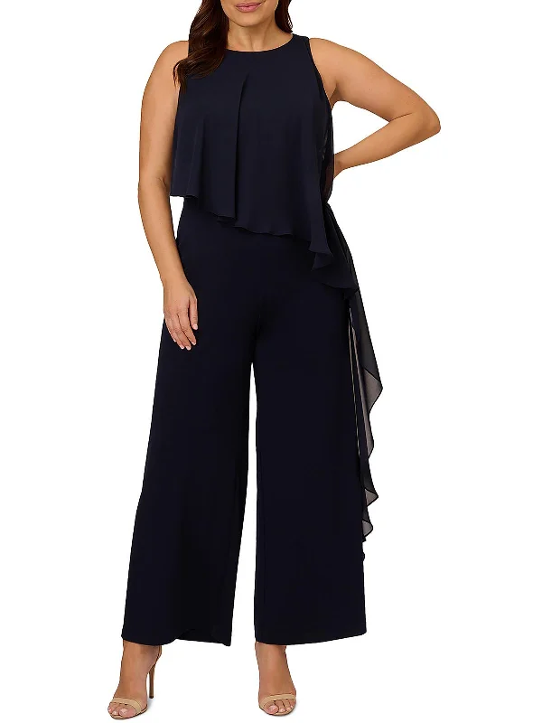 women's jumpsuits with lace detailsPlus Womens Chiffon Crepe Jumpsuit