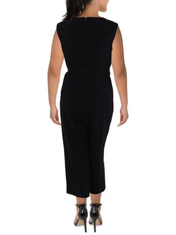 women's jumpsuits for wrinkle-resistant materialsPlus Womens Solid Polyester Jumpsuit