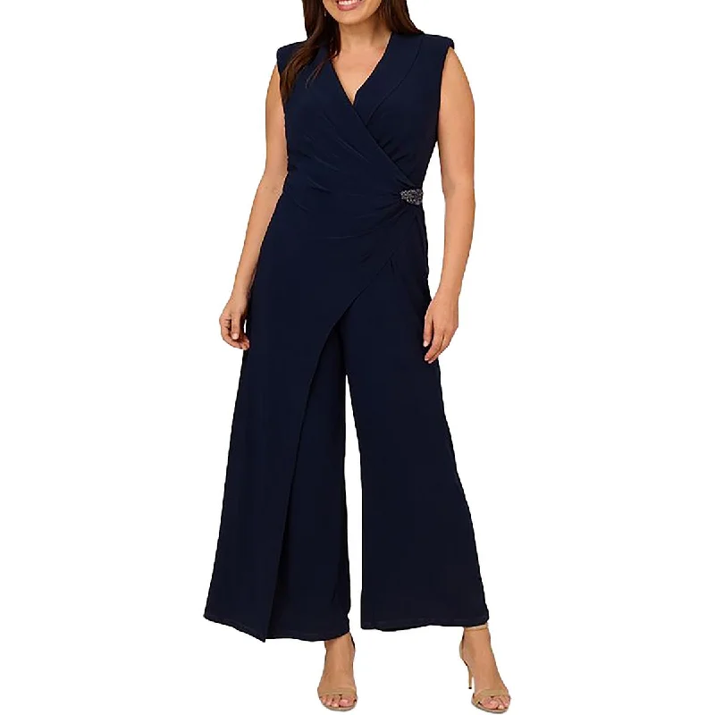 women's jumpsuits for fair-trade practicesPlus Womens Wide Leg Shawl Collar Jumpsuit