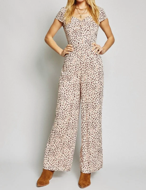 women's jumpsuits for high-performance fabricsRebel Heart Jumpsuit In Mauve Leopard Print