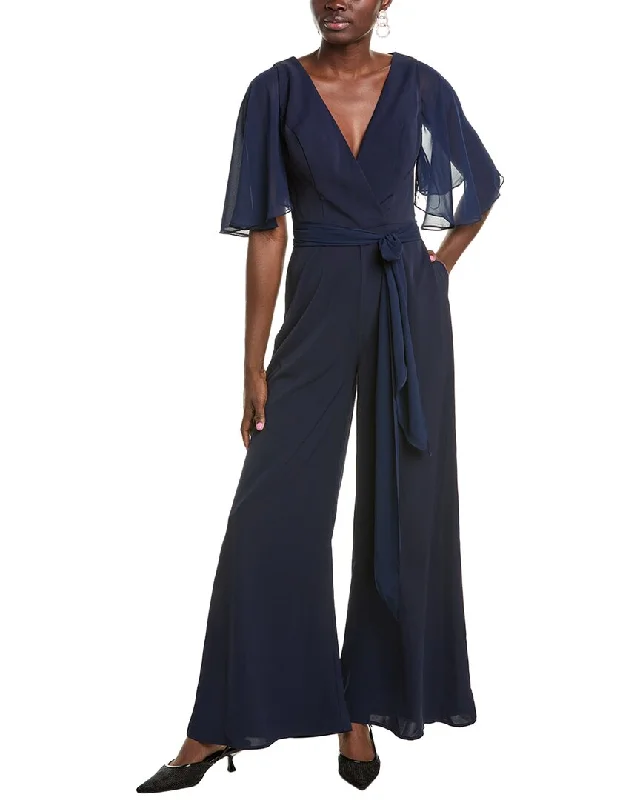 women's jumpsuits for curve-hugging stylesRene Ruiz V-Neck Flutter Sleeve Jumpsuit