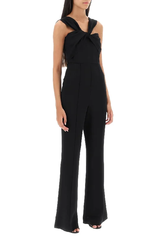 women's jumpsuits made of laceRoland Mouret Jumpsuit With Twisted Neckline