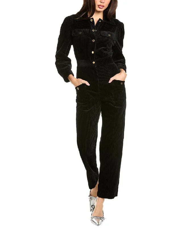 women's jumpsuits with off-the-shoulder necksSandro Corduroy Jumpsuit