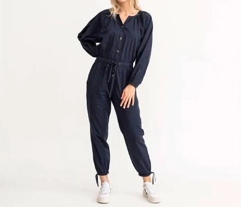 women's jumpsuits with buttonsSavannah Jumpsuit In Indigo