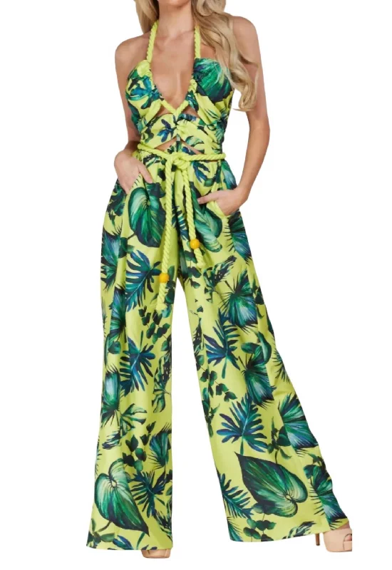 women's jumpsuits for affordable luxurySleeveless Jumpsuit In Green Multi